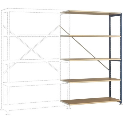 Manuflex RP1128.7016 Zásuvný policový diel Planoflex s 5 policami, (š x v x h) 97 x 2 x 60 cm, ocel, kovová podlaha, ant