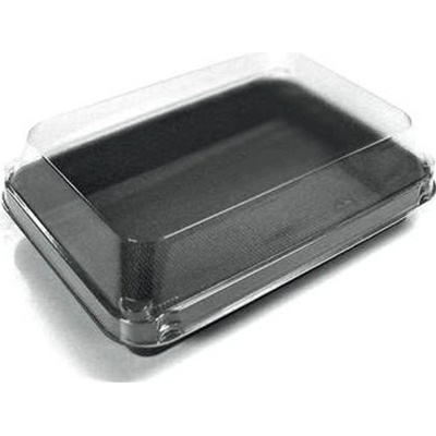 Lunch box čierna transparentná 185x134x54mm, 100026366