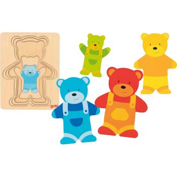 Goki Дървен многопластов пъзал Goki - Мечета II (57449)