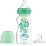 Dr. Brown's Преходно шише Dr. Brown's Wide-Neck Options+, Green Stars, 270 ml (72239317389) - ozone