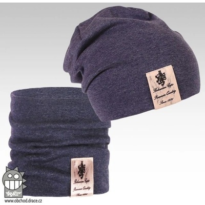 Pastels double set čepice a nákrčníku vzor 11 tmavě modrá