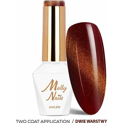 MOLLY Gél lak MOLLY NAILS CAT EYE Seduction Nr 243 Burnt Ruby 8 g