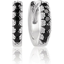 Sif Jakobs nadčasové stříbrné náušnice kruhy se zirkony Ellera SJ-E1066-BK 2 cm
