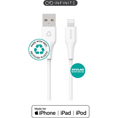 eSTUFF ES601170 INFINITE Super Soft USB-A to Lightning. MFI, 1m, bílý