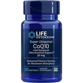 Life Extension Super Ubiquinol CoQ10 with Enhanced Mitochondrial Support, коензим Q10, 50 mg, 30 софтгел капсули