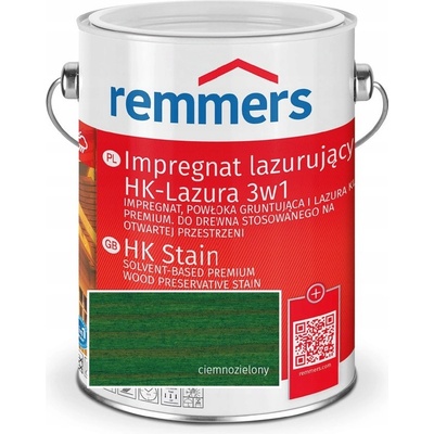 Lazurovací impregnace Remmers HK-Lazura 3v1 tmavě zelená 0,75 l