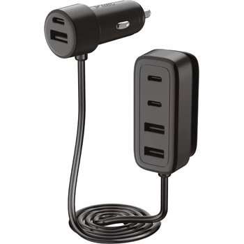 Ttec Хъб ttec SmartCharger 6in1 PD 90W Car Fast Charger 3 USB-C + 3 USB-A - Черен