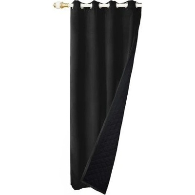 Prošívaný zatemňující, termoizolační, vodoodpudivý a akustický závěs se zavěšením grommet top - Černý, 132 x 160 cm