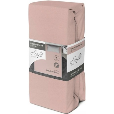 Faro bavlna Jersey prestieradlo soft růžové 160x200x25