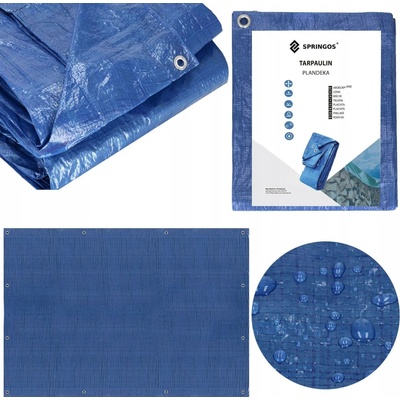 Springros krycí plachta s oky 6 x 8 m 60g PE modrá PROTECT GA2113-XG