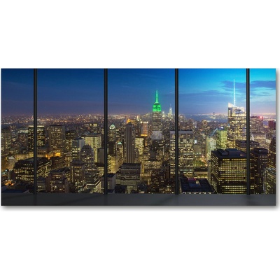 Foto-obraz fotografie na skle New York noc 100x50 cm