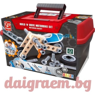 Hape Дървен комплект Мотоциклет, hape e3037 (h3037)