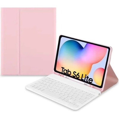 Tech-Protect SC Pen Case and Bluetooth Keyboard - кожен калъф и безжична блутут клавиатура за Samsung Galaxy Tab S6 Lite 10.4 (розов)