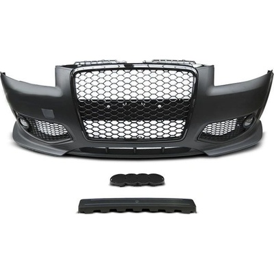 Предна броня за Audi A3 8P (2005-2008) - RS Дизайн с черна решетка (BUMPA38PRSB)