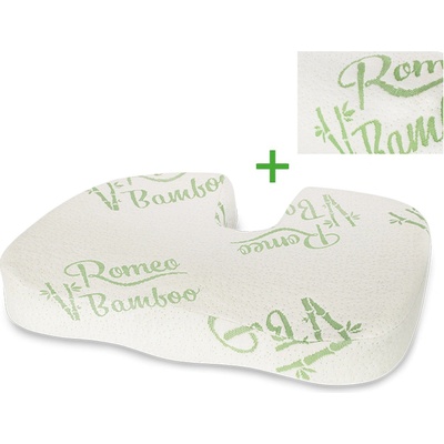 Romeo Memory Bamboo ortopedický podsedák s náhradním povlakem 45 x 36 x 6 cm