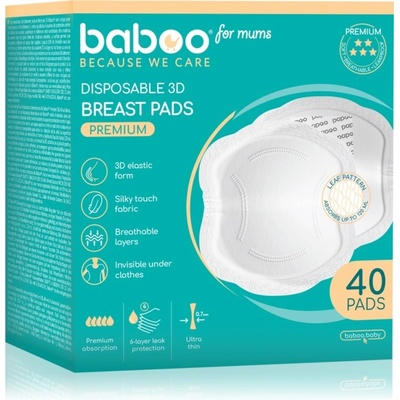 Baboo Premium Disposable Breast Pads jednorázové vložky do podprsenky 40 ks