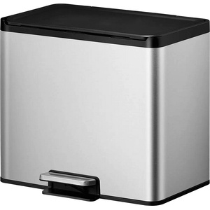 EKO-Europe Кош за разделно събиране на отпадъци EKO ESSENTIAL II с педал (3 х 9 л) - матиран инокс (EKO 822827 - Matt s/s)