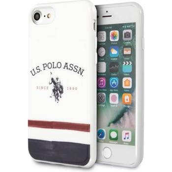 U. S. Polo Assn Калъф US Polo Tricolor Blurred за iPhone 7/8/SE 2, White (KXG0016037)