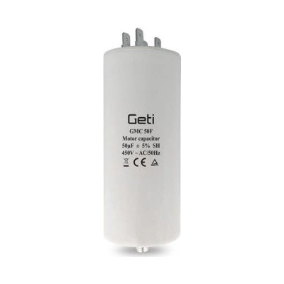 Kondenzátor rozběhový motorový 50uF 450V GETI GMC 50F