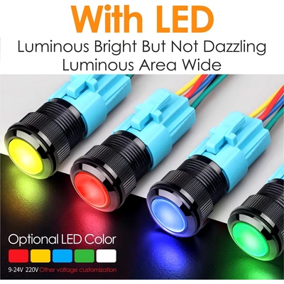 Taxnele Пластмасов бутон / червен/16mm/230V (6318-3)