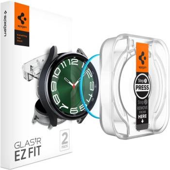 Spigen 2 броя стъклени протектори за Samsung Galaxy Watch 6 Classic (47mm) от Spigen Glas. TR EZ-Fit 2-pack - Прозрачни (8809896753814)