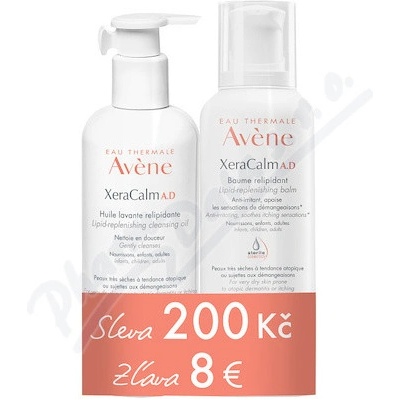 Avene Xeracalm A.D Baume Relipidant balzam 400 ml + vyživujúci umývací olej 400 ml darčeková sada