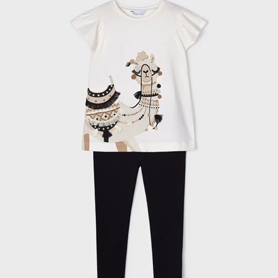 Mayoral Комплект тениска с камила и клин в черно за момиче Майорал