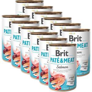 Brit Консерва Brit Paté & Meat Salmon, 12 x 400 г