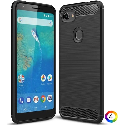 Google Pixel 3a XL Удароустойчив Carbon Fiber Калъф и Протектор