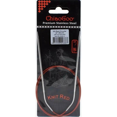 ChiaoGoo Knit Red ergonomické fixní kruhové jehlice 80 Cm 3,25mm – Sleviste.cz