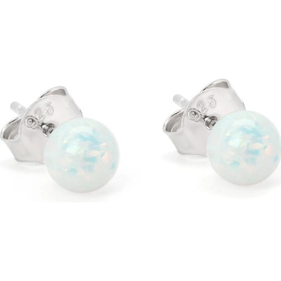 Rafity stříbrné s bílým opálem E0065PZ-16