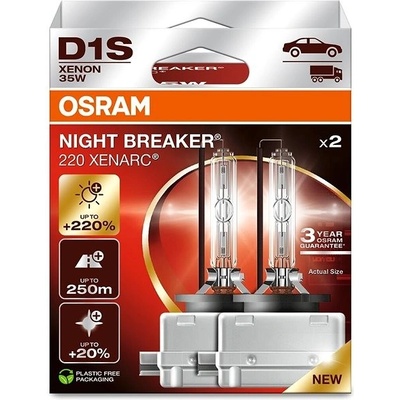 OSRAM XENONOVÁ VÝBOJKA XENARC D2S XN2 NIGHT BREAKER LASER +220% 66240XN2-2HB