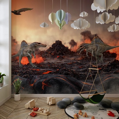 Art gift Фототапет - Динозаври и вулкани