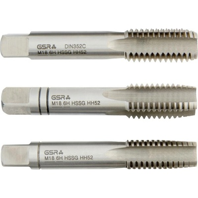 GSR B00105280 ruční závitník metrický M18 DIN 352 HSS 3 ks