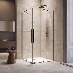 Radaway Квадратна душ кабина с плъзгащи врати Radaway Furo KDD, 90x90 см, профил черен мат (10105090-54-01L+10105090-54-01R)