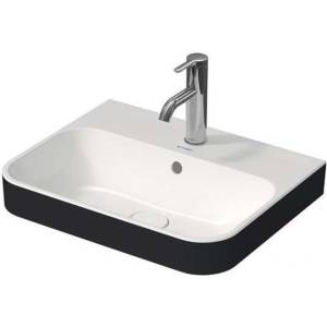 Duravit Happy D. 2 - Мивка за плот, 50х40 см, с преливник, отвор за смесител, с оттичане, антрацит/бяло 2360506100 (2360506100)