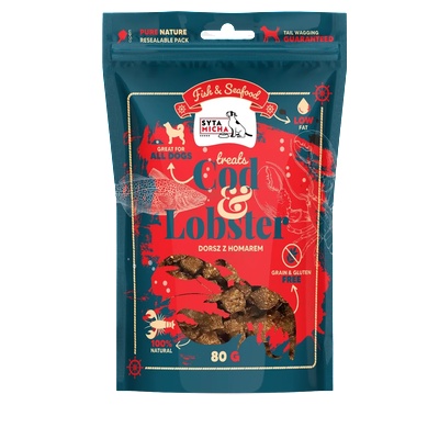 Syta Micha Рибни лакомства за кучета с треска и омар Syta Micha Fish & Seafood 80 г