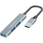 Earldom USB хъб Earldom ET-HUB09, USB 3.0, 3 Порта, Сив - 40218