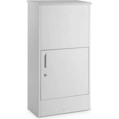 Blumfeldt London White, poštovní schránka na balík, ocel, ukotvení do země, kulatý zámek Bílá