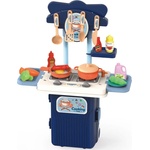 Raya Toys Детска кухня в куфар Raya Toys - 4 в 1, синя, 19 части (506122056) - ozone