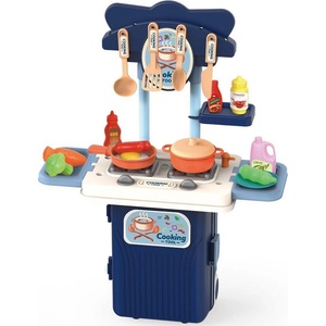 Raya Toys Детска кухня в куфар Raya Toys - 4 в 1, синя, 19 части (506122056) - ozone