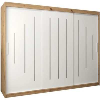 DobreSny York s posuvnými dveřmi 250 x 200 cm bílá / dub artisan – Sleviste.cz