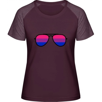 MyMate Predĺžené Tričko MY120 Dizajn LGBT BI okuliare Burgundy