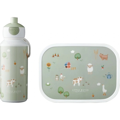 Mepal Светлозелени пластмасови детски кутии за храна 2 бр. Little Farm by Little Dutch - Mepal (107410165399)
