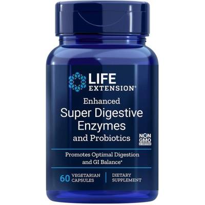 Life Extension Enhanced Super Digestive Enzymes and Probiotics, 60 капсули, Life Extension (02022 LE)
