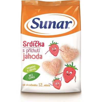 Hero Sunárek detský snack jahodové srdiečka 50 g