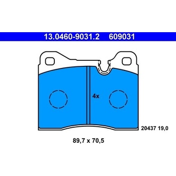 Sada brzdových platničiek kotúčovej brzdy ATE 13.0460-9031.2