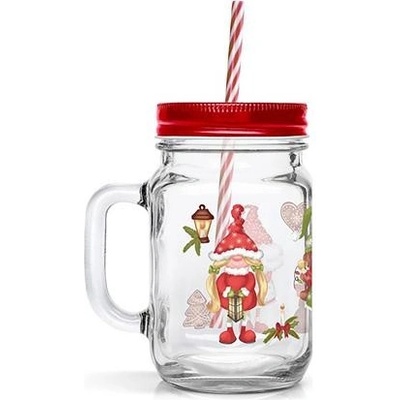 TORO Sklenice s brčkem elfíci 450 ml
