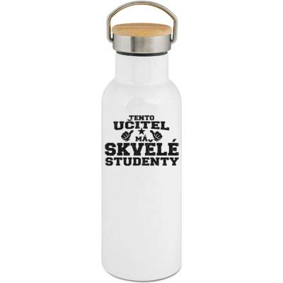 123TRIKO termoska Tento učitel má skvělé studenty, černý tisk 500 ml profese