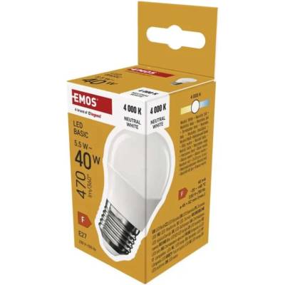 Emos LED žiarovka Basic Mini Globe E27 5,5 W 40 W 470 lm Neutrálna biela ZL6F23
